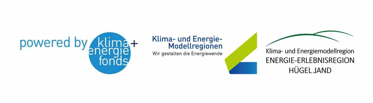 Logo Klimaenergiefonds, Klima- und Eneregie-Modellregionen & Energie-Erlebnisregion Hügelland